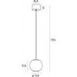 Lampa wisząca kula glamour Nobile LED 11,5cm przeźroczysty / chrom MaxLight