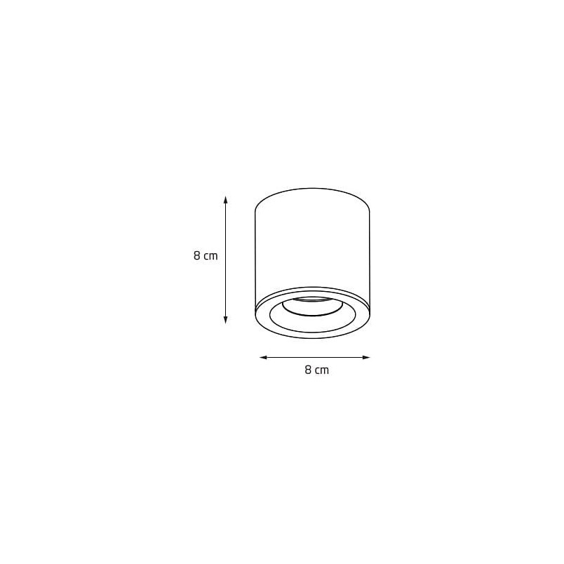 Plafon spot tuba łazienkowa Form 8cm H8cm czarna MaxLight