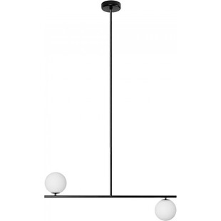 Lampa sufitowa 2 szklane kule Suguri CXL 90cm biało-czarna Ummo