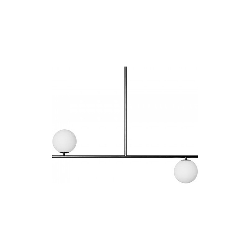 Lampa sufitowa 2 szklane kule Suguri CL 90cm biało-czarna Ummo