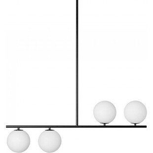 Lampa sufitowa 4 szklane kule Suguri AXL 90cm biało-czarna Ummo
