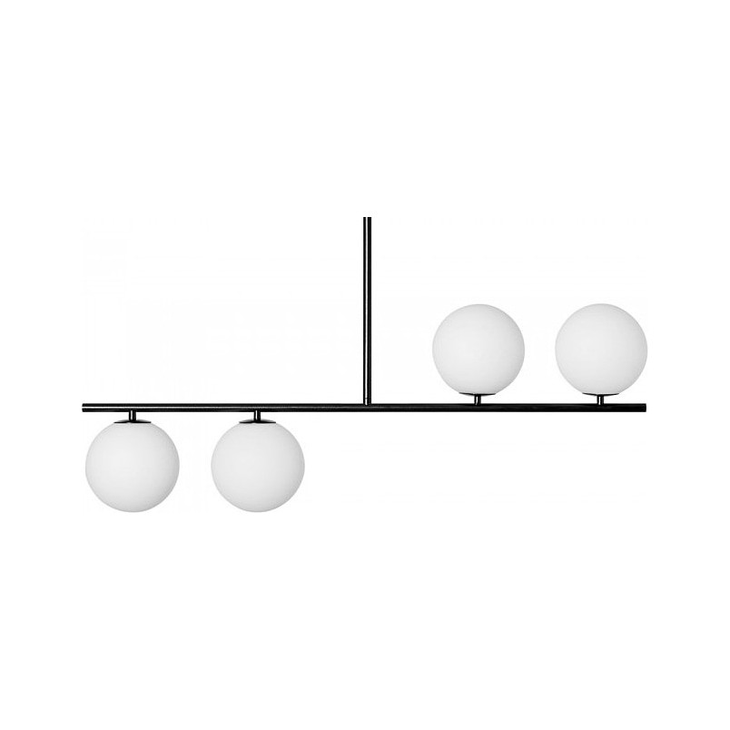 Lampa sufitowa 4 szklane kule Suguri AS 90cm biało-czarna Ummo