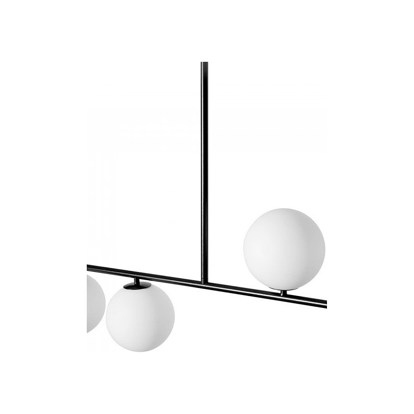 Lampa sufitowa 4 szklane kule Suguri AS 90cm biało-czarna Ummo