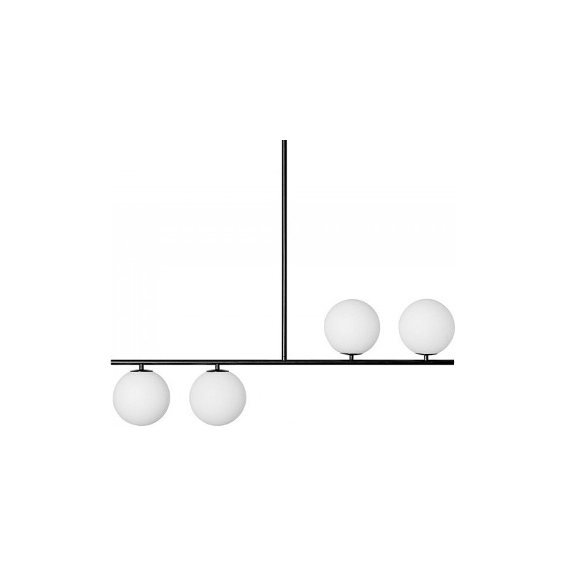 Lampa Sufitowa Suguri | 4 Szklane Kule | Biało-Czarna | Ummo
