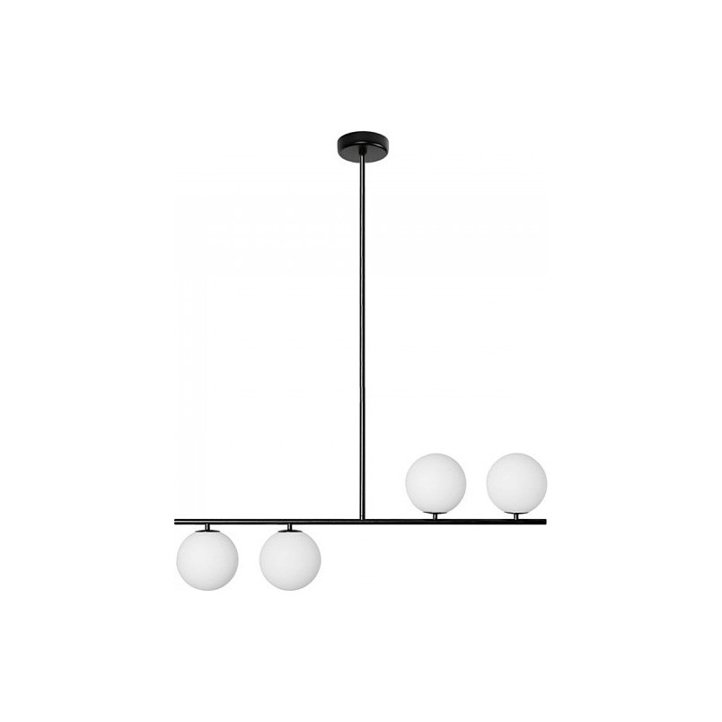 Lampa Sufitowa Suguri | 4 Szklane Kule | Biało-Czarna | Ummo