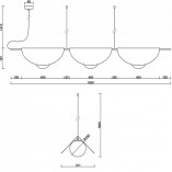 Lampa wisząca designerska potrójna Sallo C 150cm biała Ummo