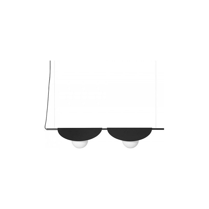 Lampa wisząca Sallo B | Designerska lampa podwójna czarna Ummo
