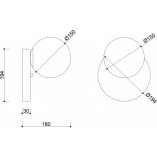 Kinkiet szklany kula Refa 20cm biało-czarny | Sklep Ummo
