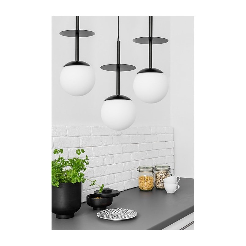 Lampa wisząca 3 kule białe/czarne Ummo | Sklep z lampami