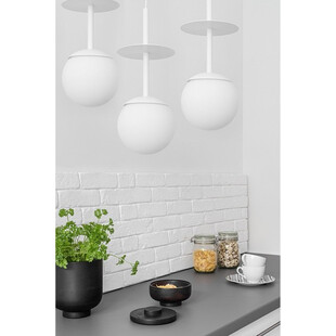 Lampa wisząca 3 szklane kule na listwie Plaat A 130cm biała Ummo
