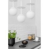 Lampa wisząca 3 szklane kule na listwie Plaat A 130cm biała Ummo