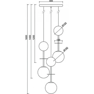 Lampa wisząca szklane kule z drewnem Oio III biały / czarny Ummo