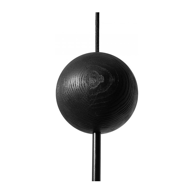 Lampa wisząca szklana kula z drewnem Oio 15cm biały / czarny Ummo