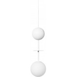 Lampa wisząca szklana kula z drewnem Oio 15cm biała Ummo