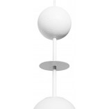 Lampa wisząca szklana kula z drewnem Oio 15cm biała Ummo