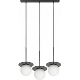 Lampa wisząca Ummo Borra: 3 szklane kule biało-czarne | Kup teraz