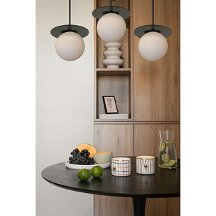 Lampa 3 wiszące szklane kule Borra 30cm biało-czarna Ummo