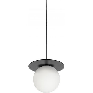 Lampa wisząca szklana kula Borra 20cm biało-czarna Ummo