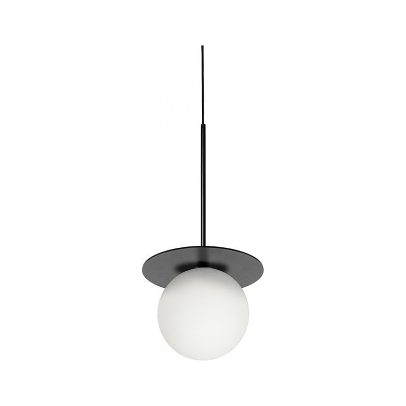 Lampa wisząca Borra - szklana kula, biało-czarna | Ummo