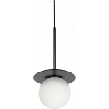 Lampa wisząca Borra - szklana kula, biało-czarna | Ummo
