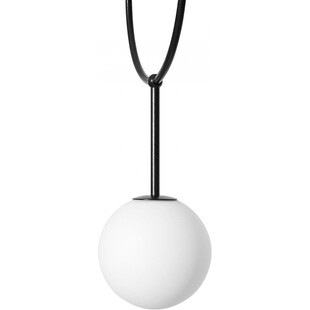 Lampa wisząca szklana kula designerska Isuulla 30cm biało-czarna Ummo