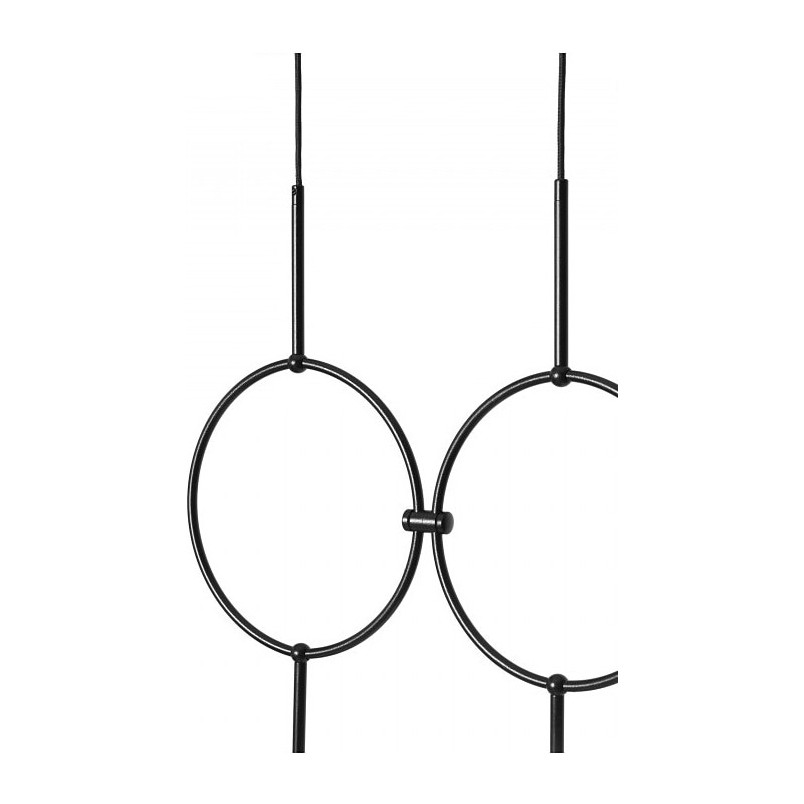 Lampa wisząca 2 szklane kule designerskie Isuulla 60cm biało-czarna Ummo