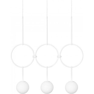Lampa wisząca 3 szklane kule designerskie Isuulla 90cm biała Ummo
