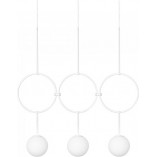 Lampa wisząca 3 szklane kule designerskie Isuulla 90cm biała Ummo