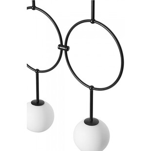 Lampa wisząca 3 szklane kule designerskie Isuulla 90cm biało-czarna Ummo