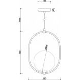Lampa wisząca szklane kule Koban B 20cm biało-czarna Ummo