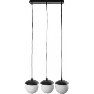 Lampa wisząca 3 szklane kule na listwie Kuul A 50cm biało-czarna Ummo