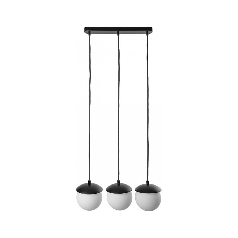Lampa wisząca Kuul A | 3 szklane kule | Biało-czarna Ummo