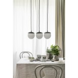 Lampa wisząca Kuul A | 3 szklane kule | Biało-czarna Ummo
