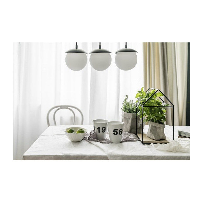 Lampa wisząca Kuul A | 3 szklane kule | Biało-czarna Ummo