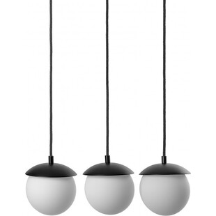 Lampa wisząca 3 szklane kule na listwie Kuul A 50cm biało-czarna Ummo