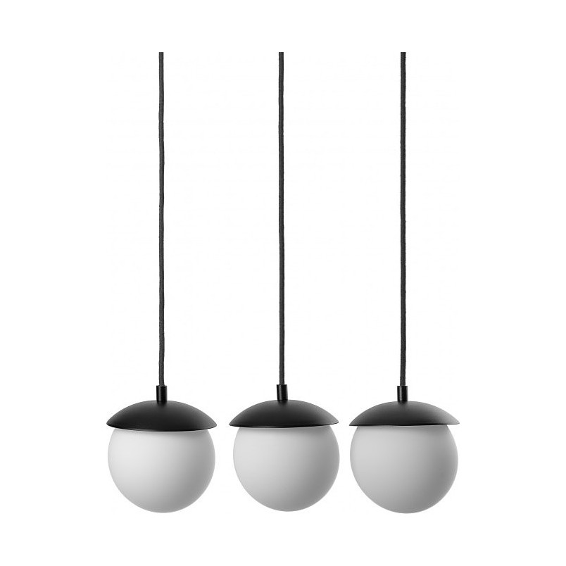 Lampa wisząca Kuul A | 3 szklane kule | Biało-czarna Ummo