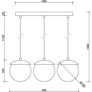Lampa wisząca Kuul A | 3 szklane kule | Biało-czarna Ummo