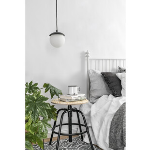 Lampa wisząca szklana kula Kuul F 15cm biało-czarna Ummo