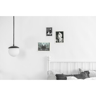 Lampa wisząca szklana kula Kuul F 15cm biało-czarna Ummo