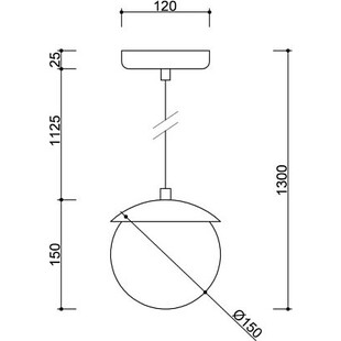 Lampa wisząca szklana kula Kuul F 15cm biało-czarna Ummo