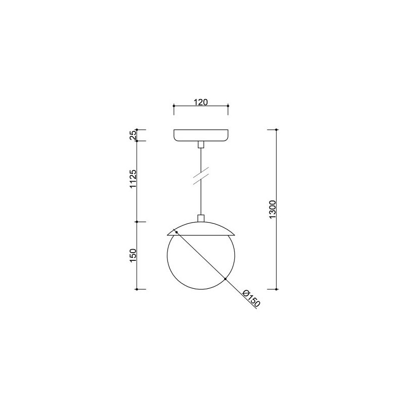Lampa wisząca szklana kula Kuul F 15cm biało-czarna Ummo