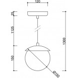 Lampa wisząca szklana kula Kuul F 15cm biało-czarna Ummo
