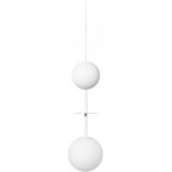 Lampa wisząca szklana kula Oio | Biały/Mosiądz | Ummo