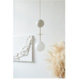 Lampa wisząca szklana kula Oio | Biały/Mosiądz | Ummo