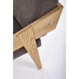 Fotel drewniany tapicerowany Freedom dąb naturalny/popiel Halmar do salonu