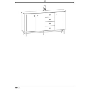 Komoda retro Halmar Smart 167cm | Dąb naturalny / Czarny
