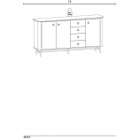 Komoda retro Halmar Smart 167cm | Dąb naturalny / Czarny