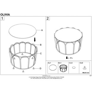 Stolik szklany glamour Olivia | Halmar - Elegancki design