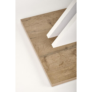 Stół rozkładany na jednej nodze Xarelto 130-175x85cm dąb lancelot / biały Halmar