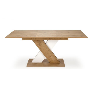 Stół rozkładany na jednej nodze Xarelto 130-175x85cm dąb lancelot / biały Halmar